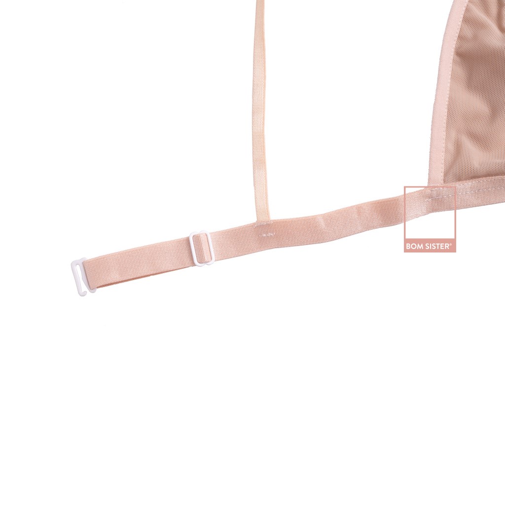 Áo lót không mút không gọng chất lưới màu trơn có thể thêm mút nâng ngực tự nhiên BOM SISTER BR0015 | BigBuy360 - bigbuy360.vn