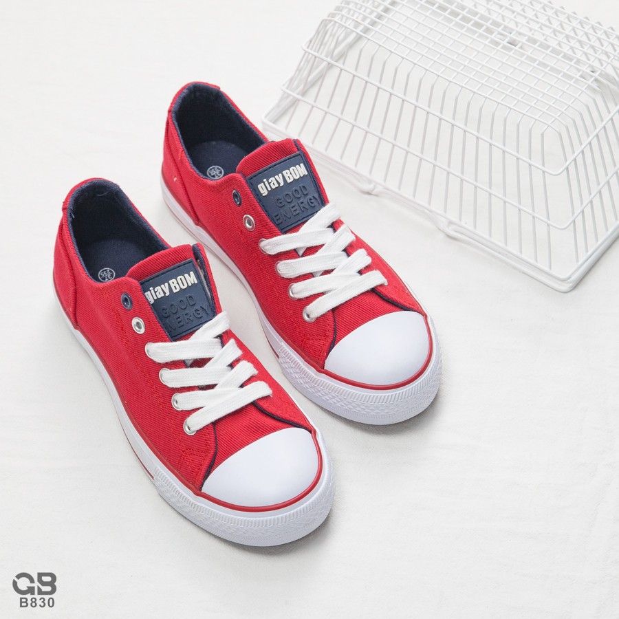Giày Bata Nữ giayBOM Vải Canvas Đơn Giản Không Cột Dây (3 màu) B830 | BigBuy360 - bigbuy360.vn