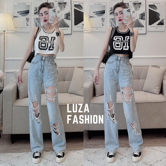 [Mã LUZAA10 giảm 10K] Áo croptop thể thao thun 3 lỗ in số