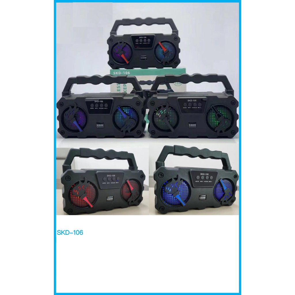 Loa Bluetooth Hát Karaoke SKD -106 Tặng Kèm Mic Nghe Nhạc Cực Đã Âm Bass Cực Mạnh Loa Bluetooth Mini