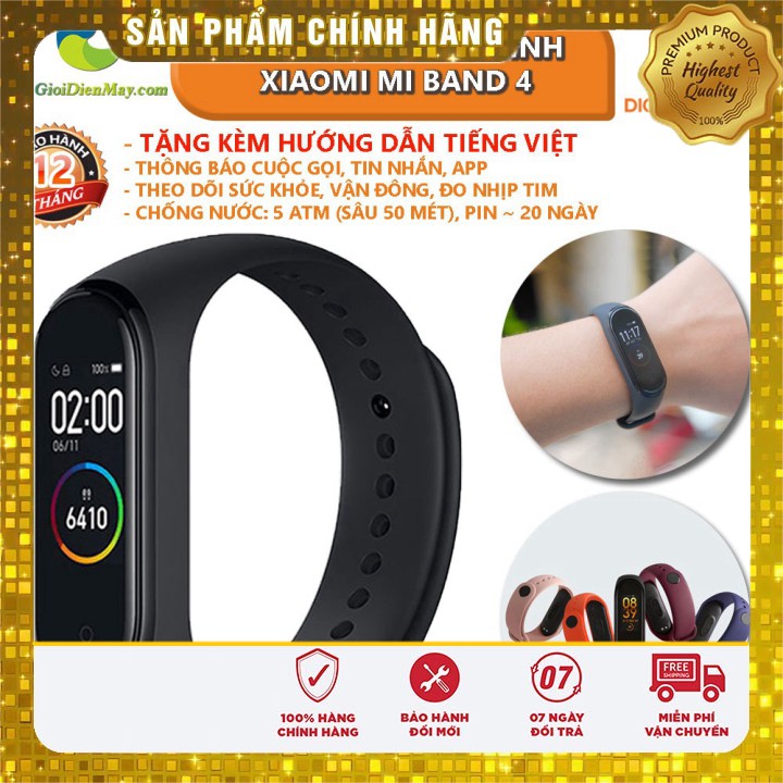 [Sale] [Bản quốc tế] Đồng hồ thông minh Xiaomi Mi band 4 có tiếng việt Smart watch miband 4 - Bảo hành 12 tháng .