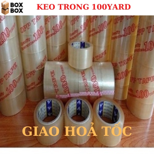 6 cuộn băng keo trong 100y 1.1 kg siêu dính để dán thùng giấy carton đóng hàng giá rẻ tận xưởng giao hỏa tốc nhận hàng n