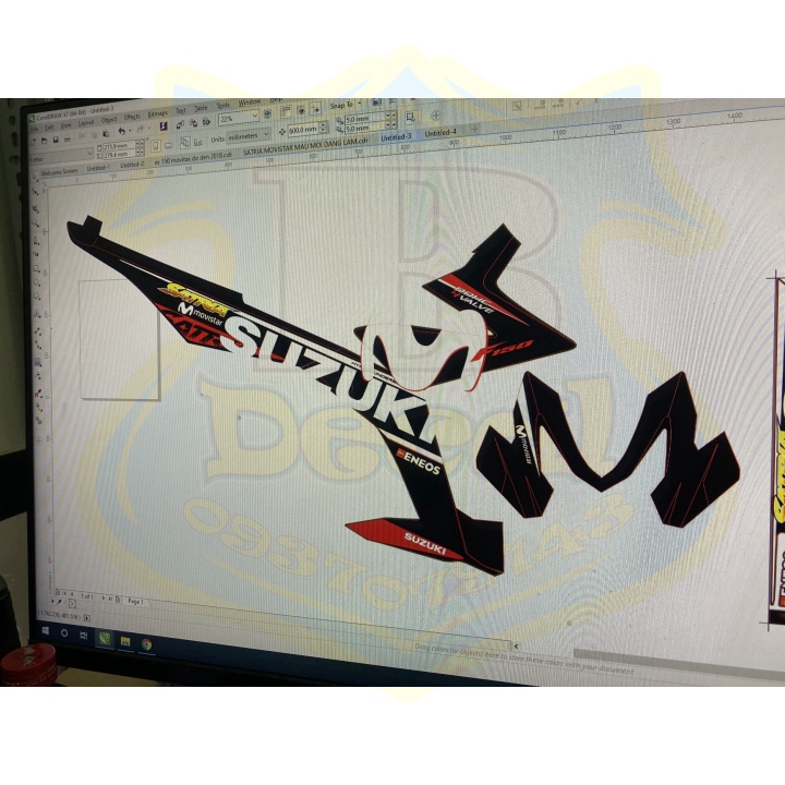 ( Quí khách vui lòng mang ra tiệm cho thợ dán ) Tem satria fi movistar đen