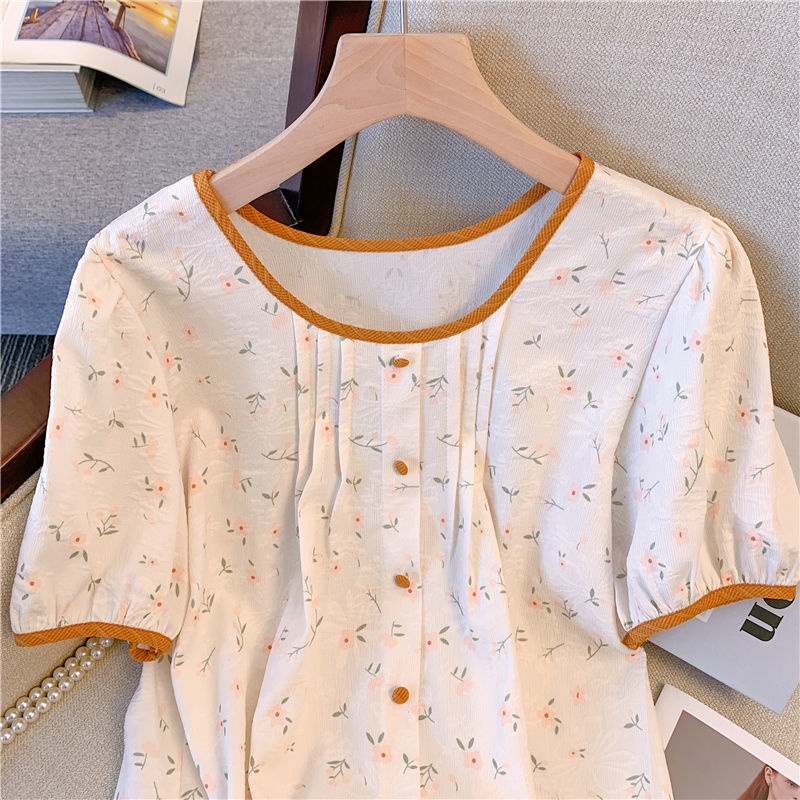 Áo Sơ Mi Ngắn Tay Cổ Búp Bê Phong Cách Trung Hoa Thời Trang Mùa Hè Mới