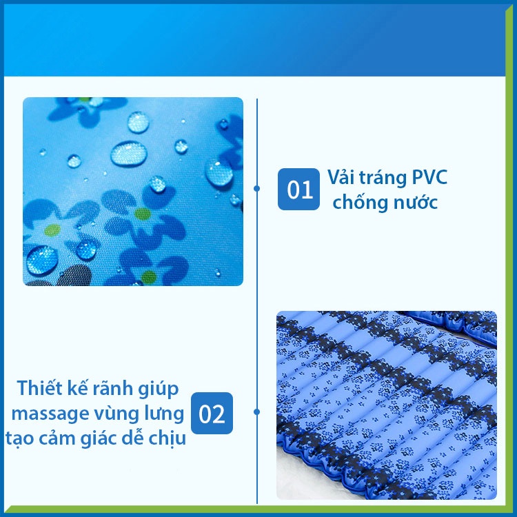 Đệm Nệm Giường Nước Mát Cao Cấp Dùng Gia Đình Văn Phòng Kích Thước 1.85 x 0.75m