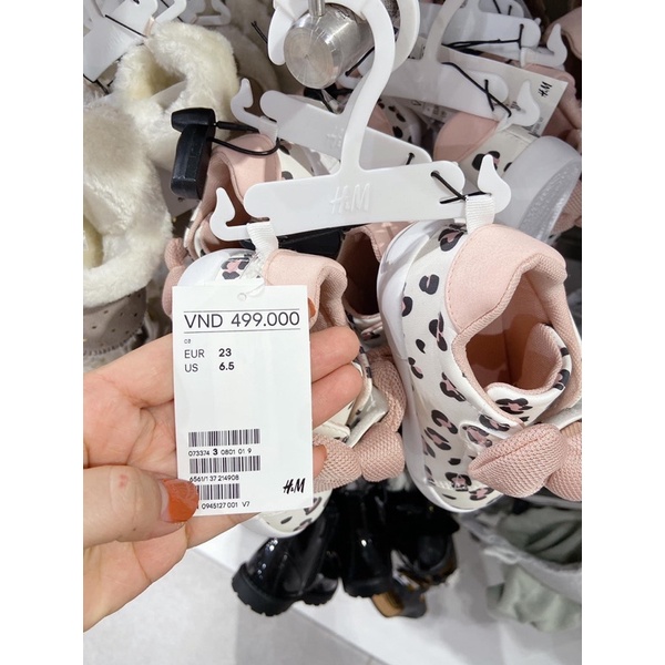 Giày Bé Gái Nơ Đốm Quai Dán HaM