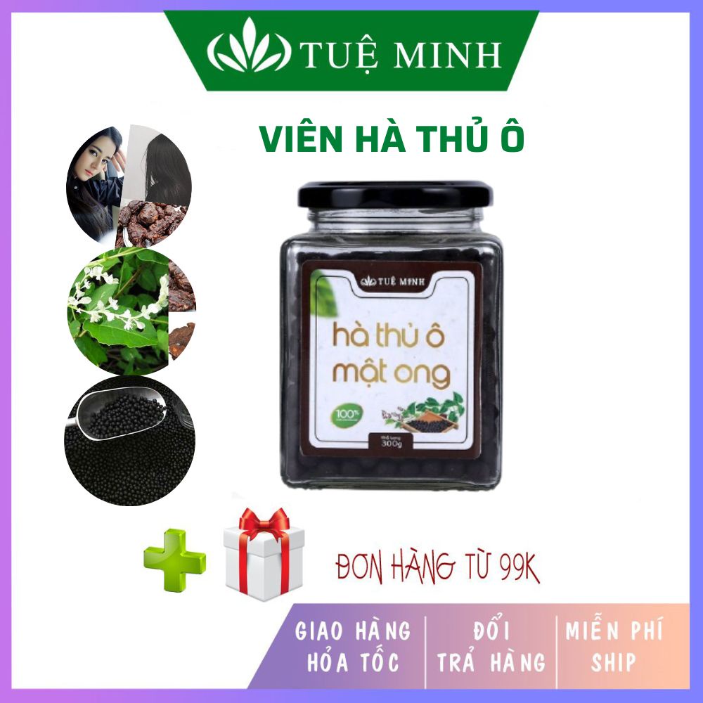 Hà thủ ô mật ong Tuệ Minh cao cấp, viên uống hà thủ ô kích thích mọc tóc, làm đen tóc,ngăn ngừa lão hoá hộp 300gr