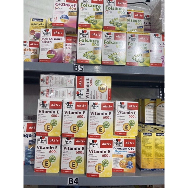 Viên uống Doppelherz Aktiv Vitamin E 600N, 40v