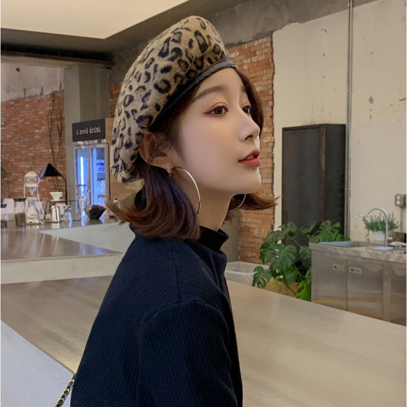 Mũ nồi hoạ tiết da báo thời trang