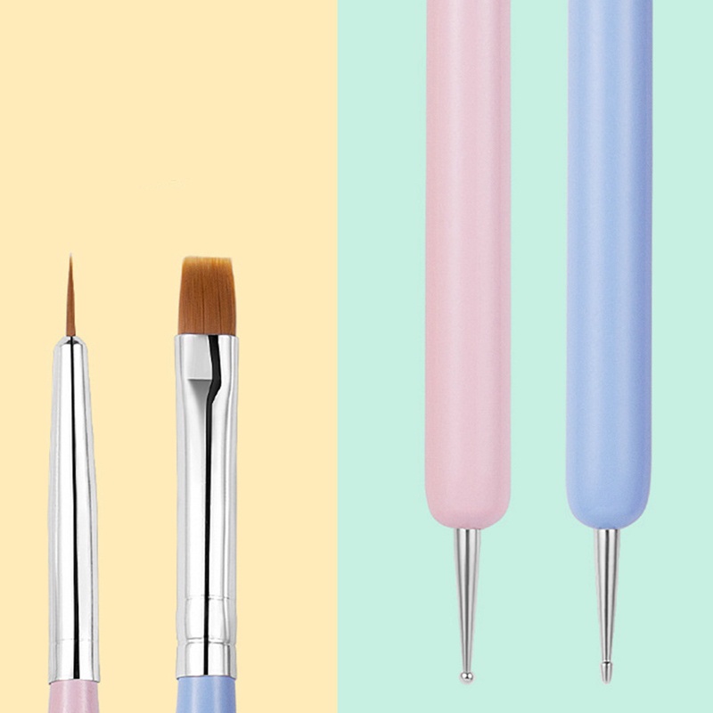 Bộ 6 Cây Bút Khắc Tạo Hình Móng Tay Hai Đầu Màu Sắc Macaron Kèm Bút Khắc