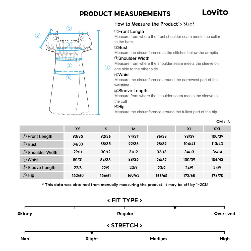 Đầm Lovito tay phồng màu trơn xinh xắn cơ bản L16X072 (Màu trắng)