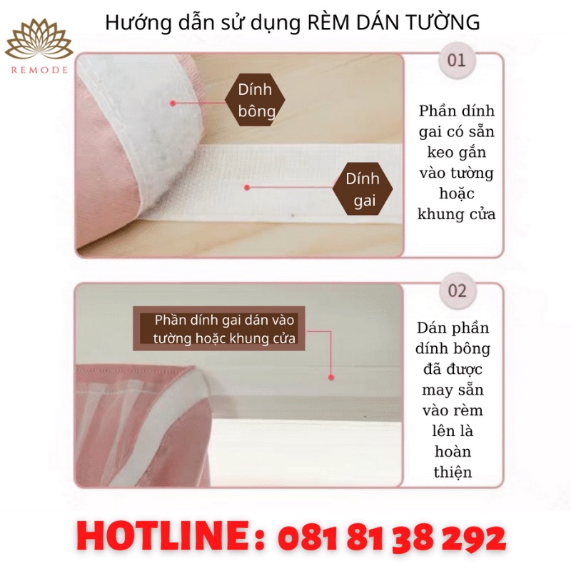 Rèm cửa sổ chống nắng, rèm cửa dán tường, rèm treo thanh decor trang trí cửa chính, cửa sổ phòng ngủ, phòng khách REMODE