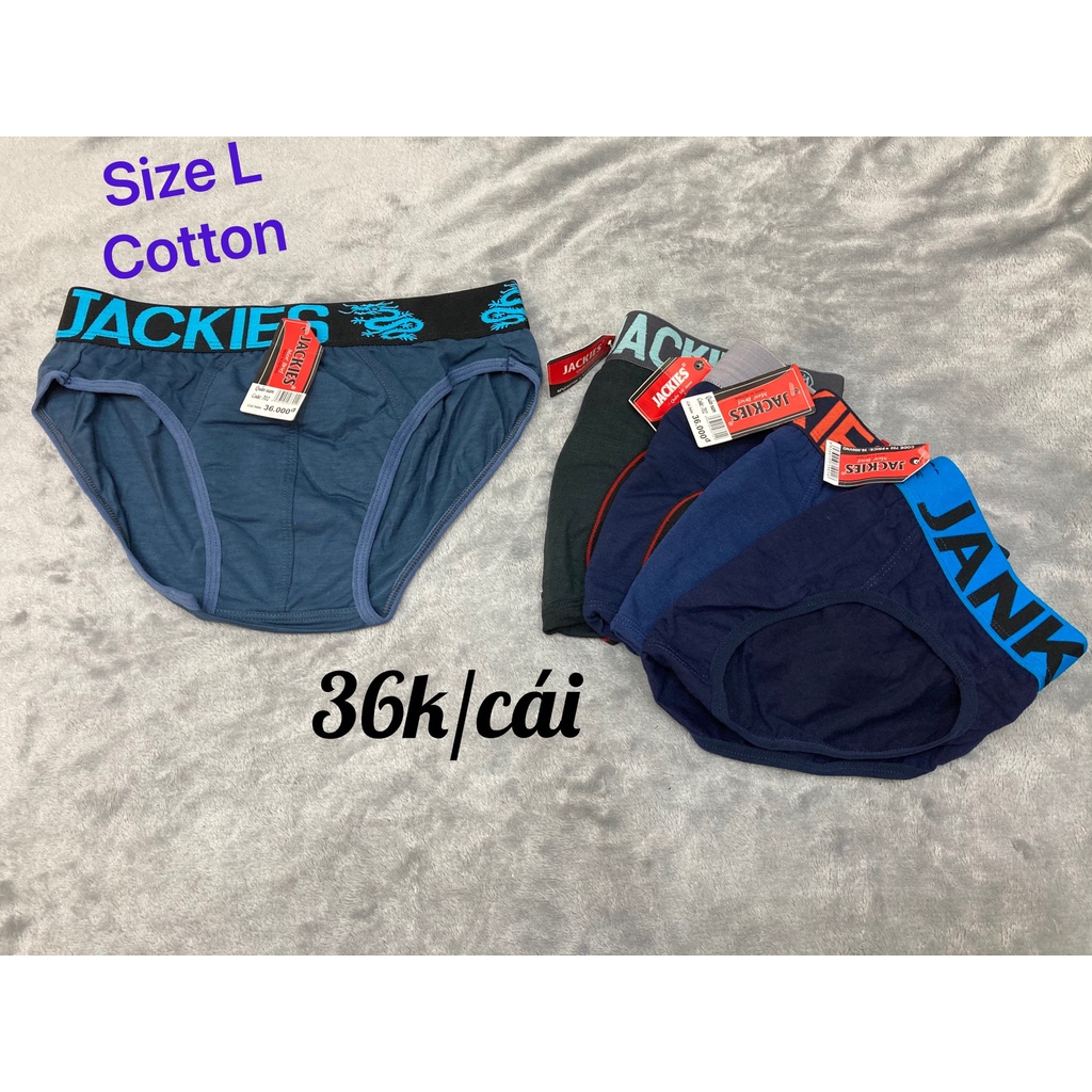 Quần lót Nam tam giác Cotton & thun lạnh JACKIES Size L - Quần sịp Nam cao cấp chính hãng công ty.