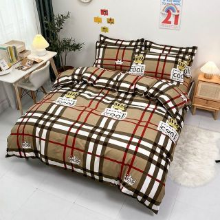 Cotton Poly Bộ Chăn Ga Gối Caro Kép