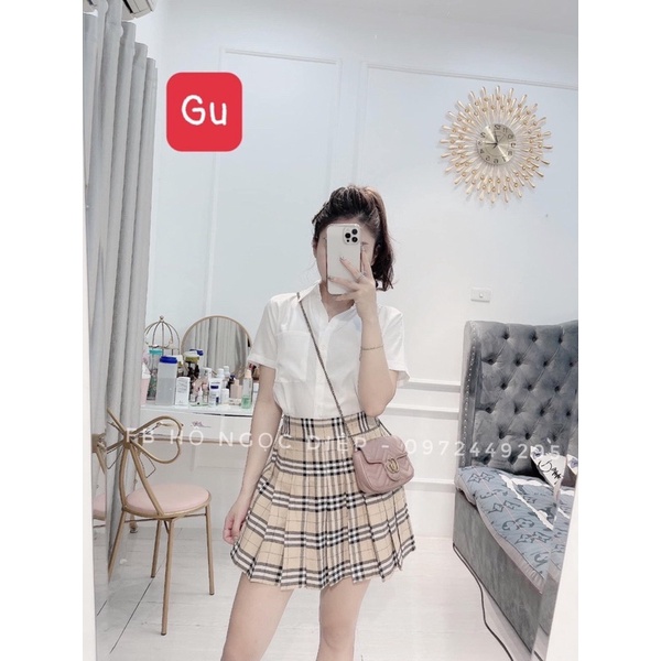 Áo sơ mi cổ bẻ nữ màu trắng áo sơ mi trắng cộc tay đi học đi làm