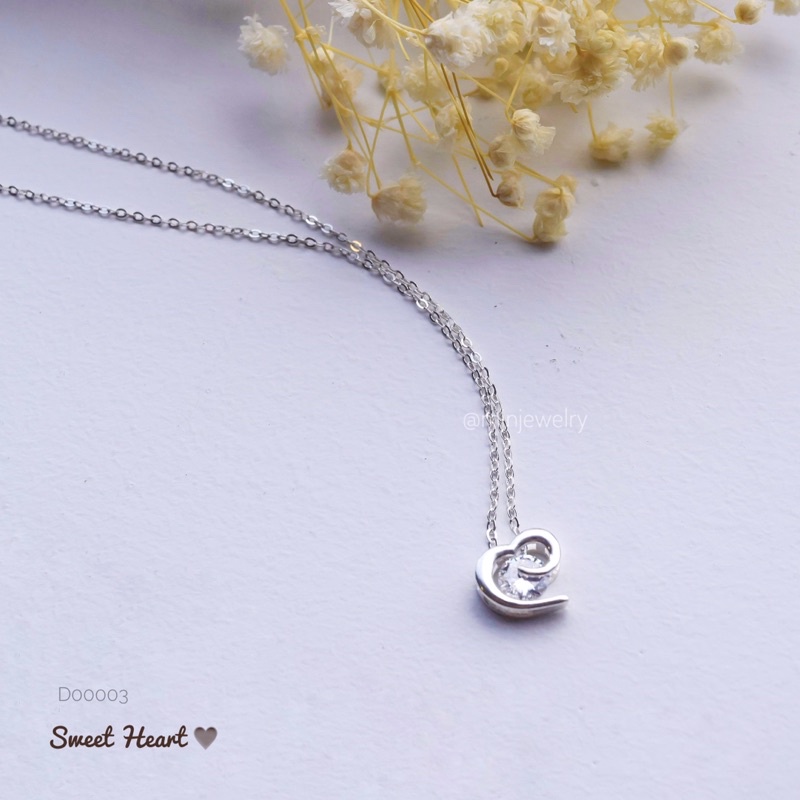 Dây chuyền bạc Ý mặt trái tim tâm đá pha lê✨Sweet Heart✨Dây chuyền bạc 925 cao cấp✨MIN1907
