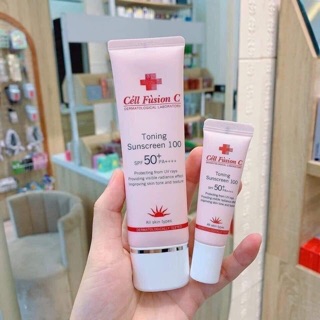 [ALICE] Kem chống nắng Cell fushion C hồng (50ml tặng kèm tuýp 10ml)