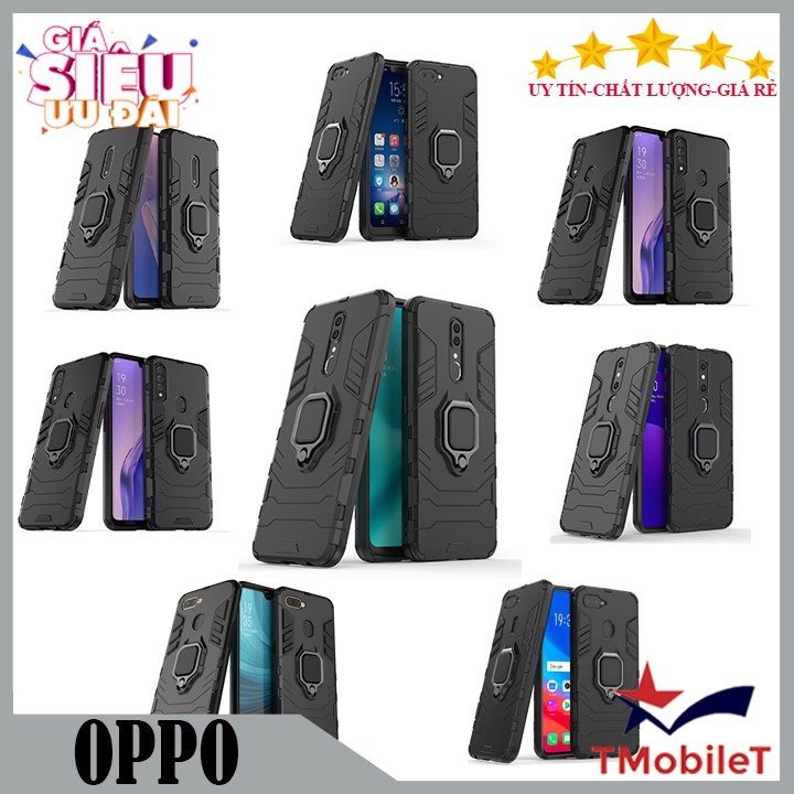 Ốp lưng OPPO A11 A12 A3S A5S A7 A52 A92 A5 A9 2020 F9 F11 11 Pro K3 chống sốc Iron Man gắn giá đỡ iring hỗ trợ xem video