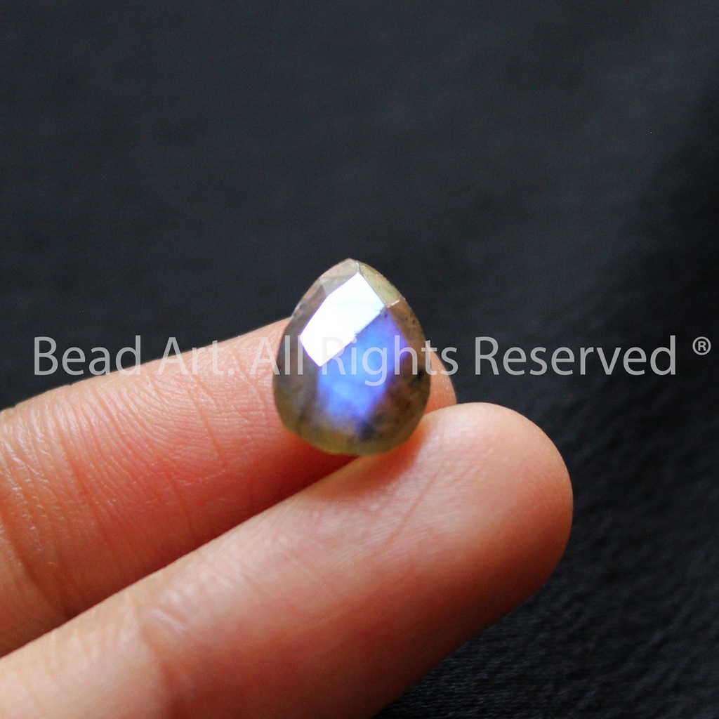 Hạt Labradorite (Hắc Nguyệt Quang) Giọt Nước Giác Cắt 12x8mm Loại AA,Phong Thuỷ, Làm Trang Sức, Mặt Dây Chuyền S39