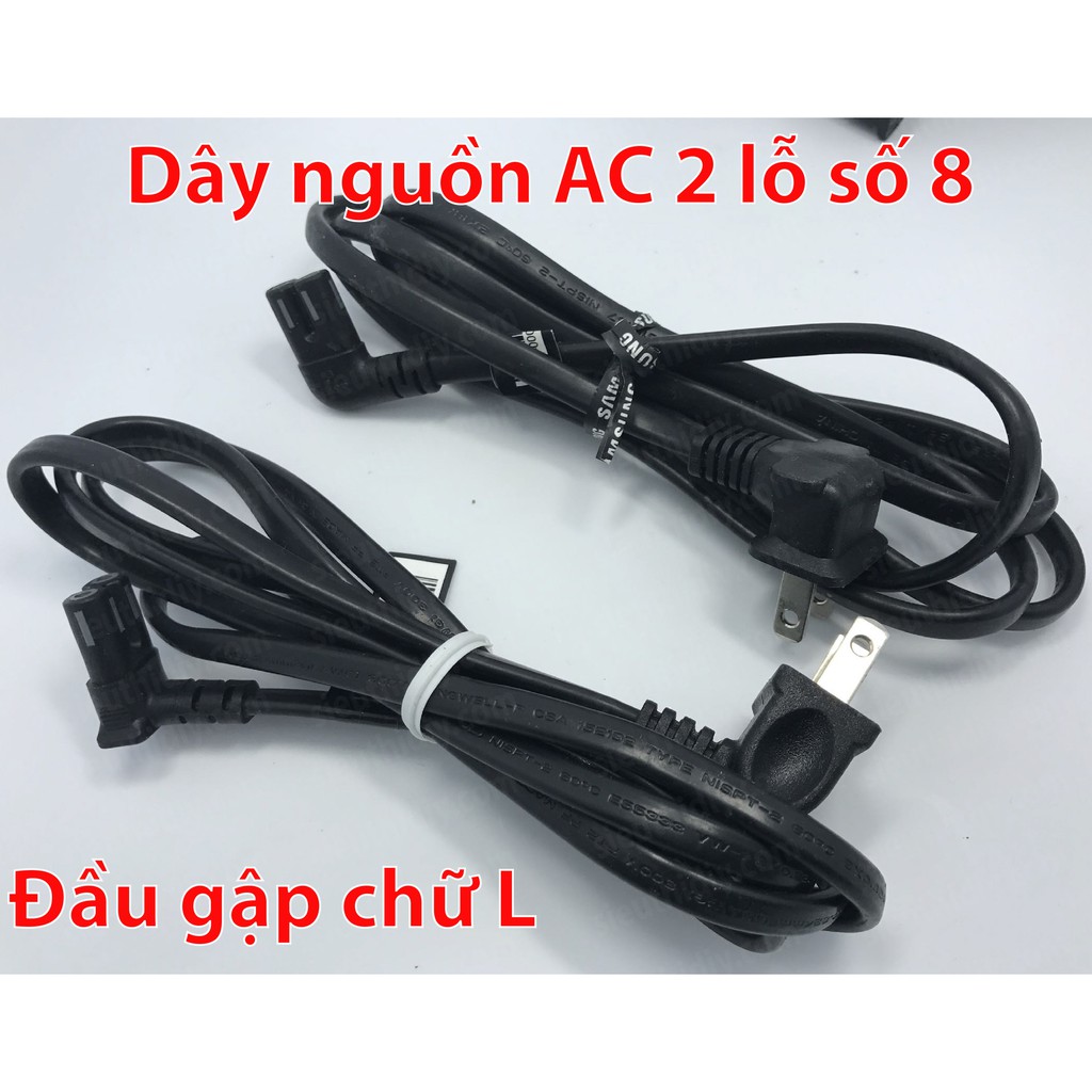 Dây nguồn AC 2 lỗ số 8 gập 2 đầu vuông chữ L