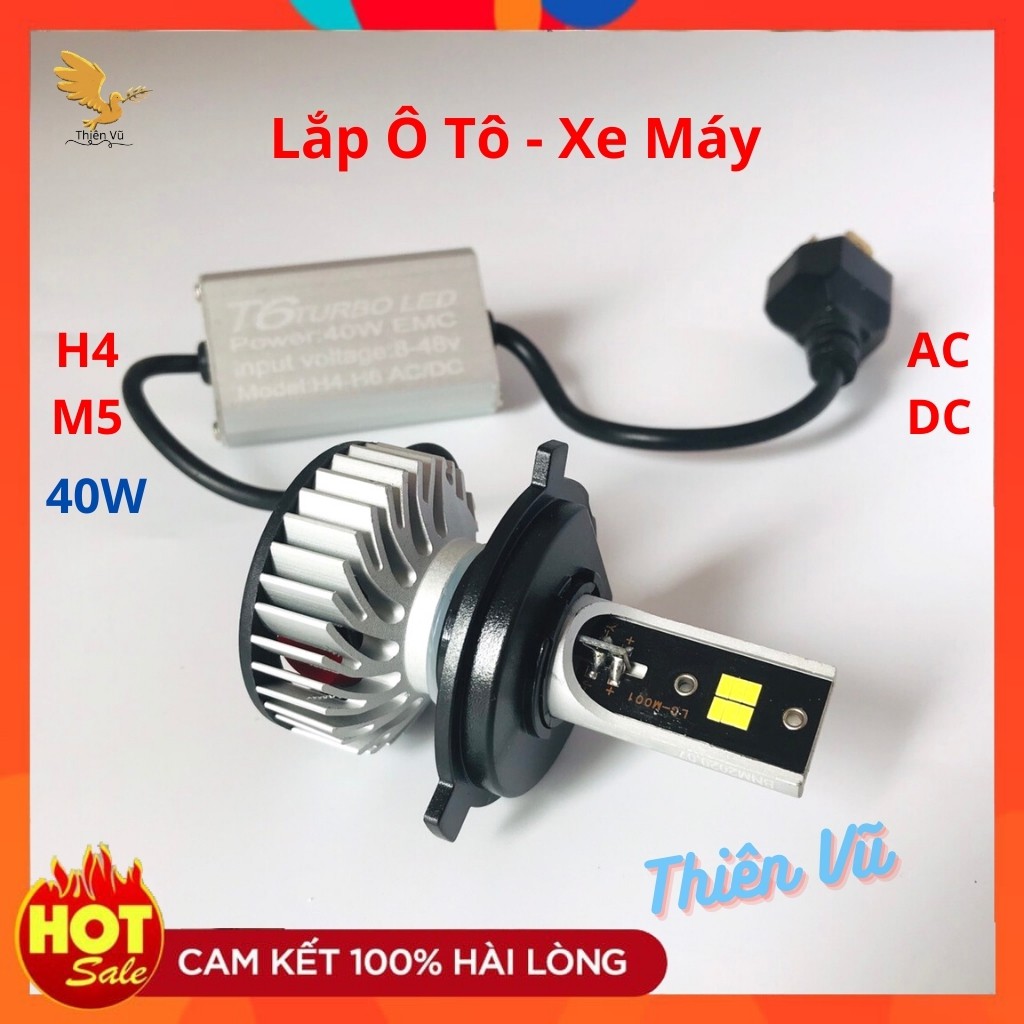 Đèn Pha Led H4,M5 Gắn Được Nhiều Loại Xe Máy - Ô Tô Siêu Sáng_Pha Led Thiên Vũ T6