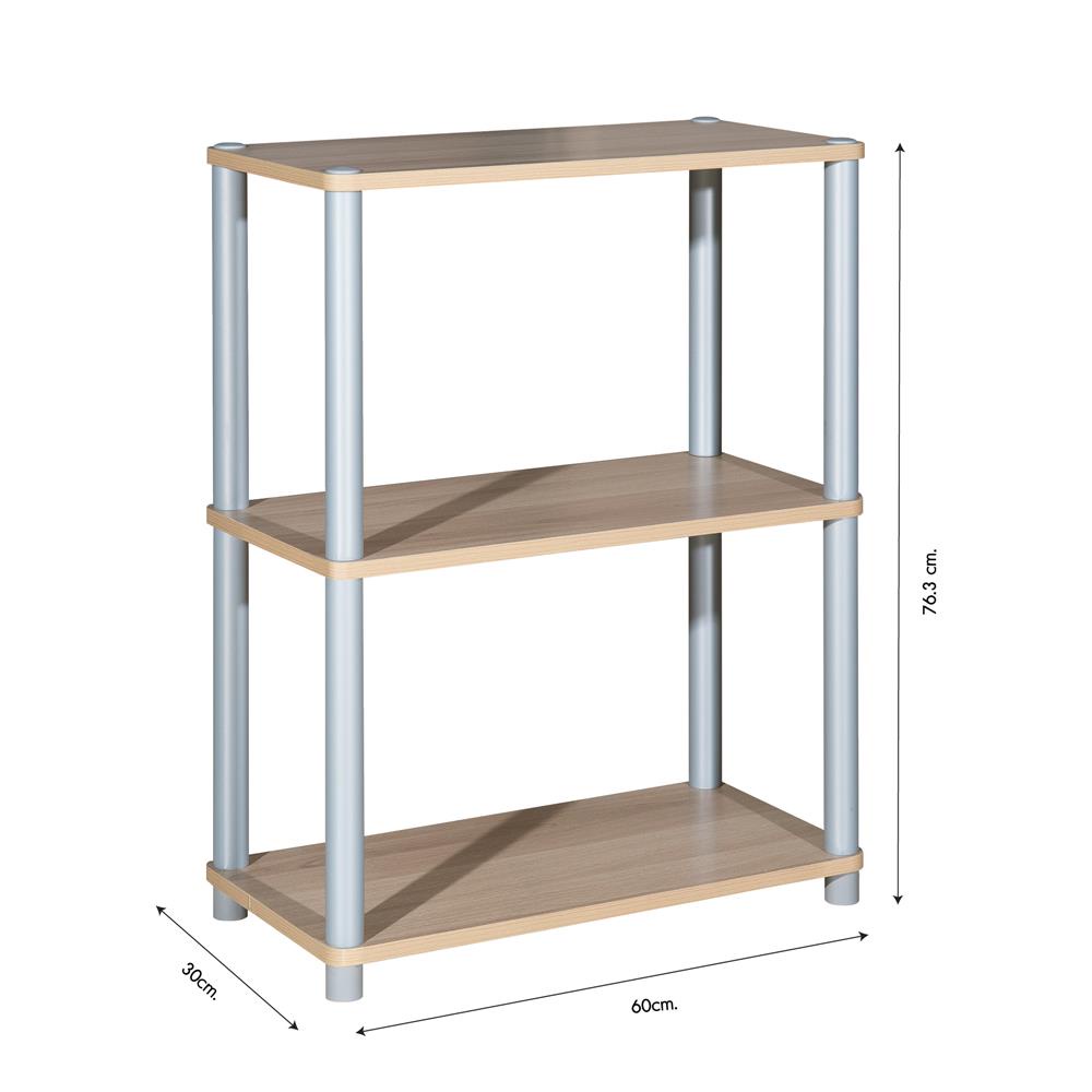HomeBase FURDINI kệ MDF đa năng 3 tầng Minus Thái Lan W60XD30XH76.3cm màu trắng/xám