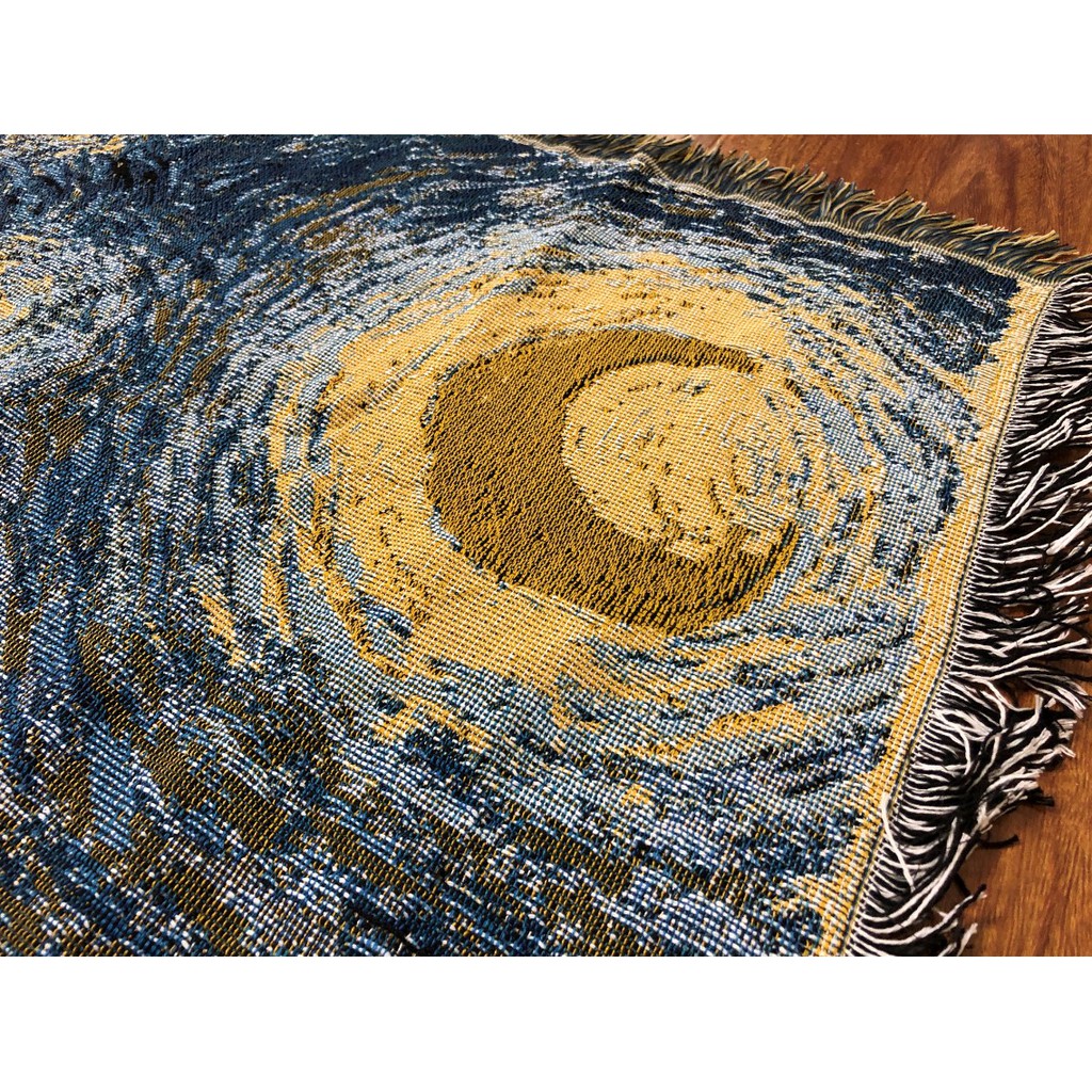 [RẺ-SẴN]Thảm tranh treo tường đêm đầy sao Starry Night của Vangogh-Wall Tapestry 1m3x1m5