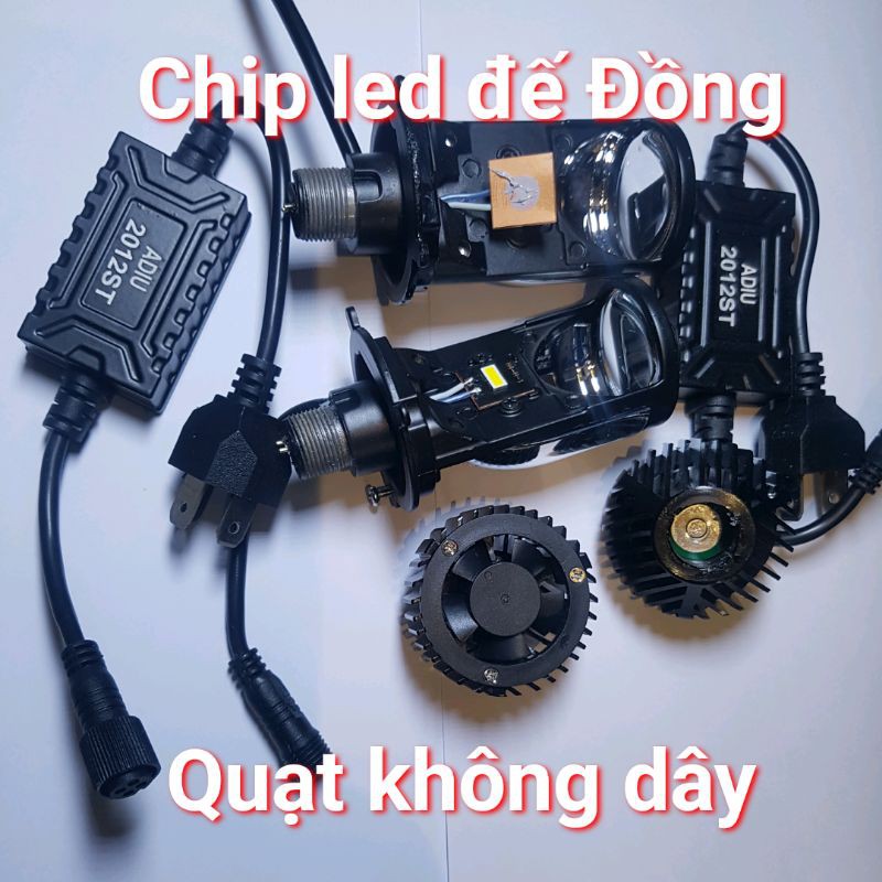 Bóng đèn led Bi cầu Mini ADIU 2023 chân H4 Giá 1 bóng Quạt không dây
