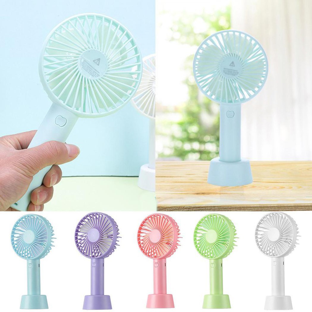 QUẠT CẦM TAY MINI 4 CÁNH SẠC PIN USB CÓ CHÂN ĐẾ ĐỂ BÀN  LOẠI TỐT