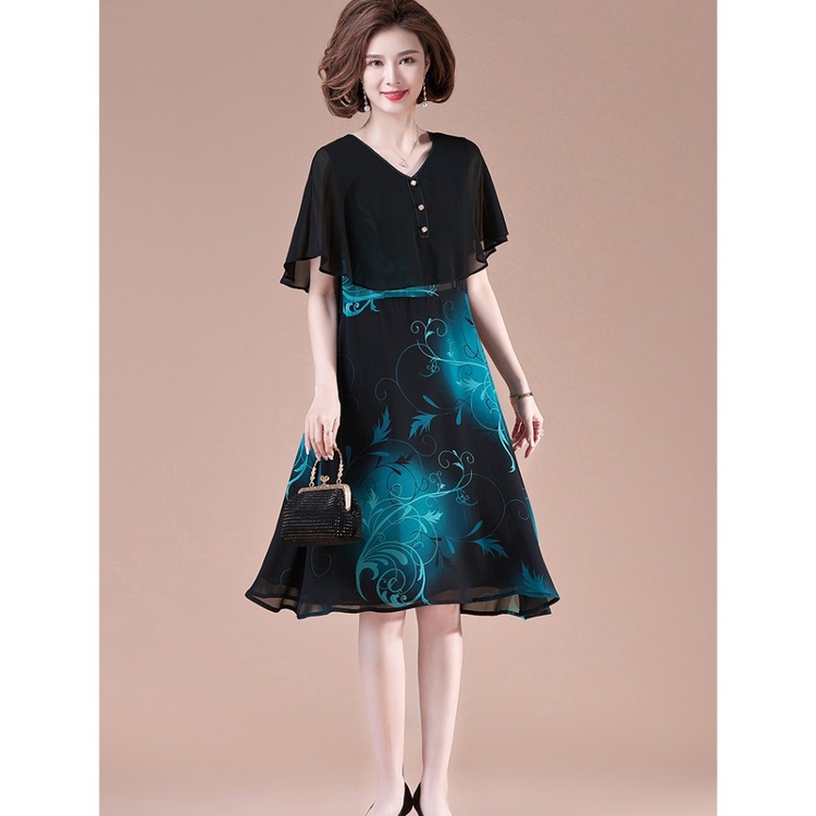 Đầm Chiffon Ngắn Tay Phong Cách Phương Tây Thời Trang Mùa Hè Cho Nữ