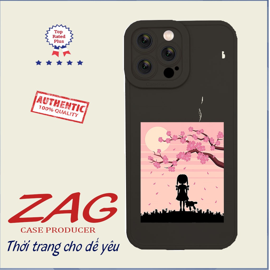 Ốp bảo vệ camera em bé cầm gấu bông dưới hoàng hôn cho Iphone 6 7 8 Plus 11 12 13 mini Pro Max X Xr HA-22ANI1103