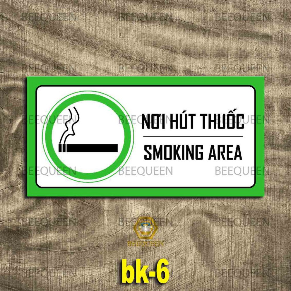 Các Loại Biển Báo Cấm Hút Thuốc - Biển No Smoking Trang Trí Giá Rẻ Size 15x30cm - Chất Liệu Nhựa Formex Chống Nước