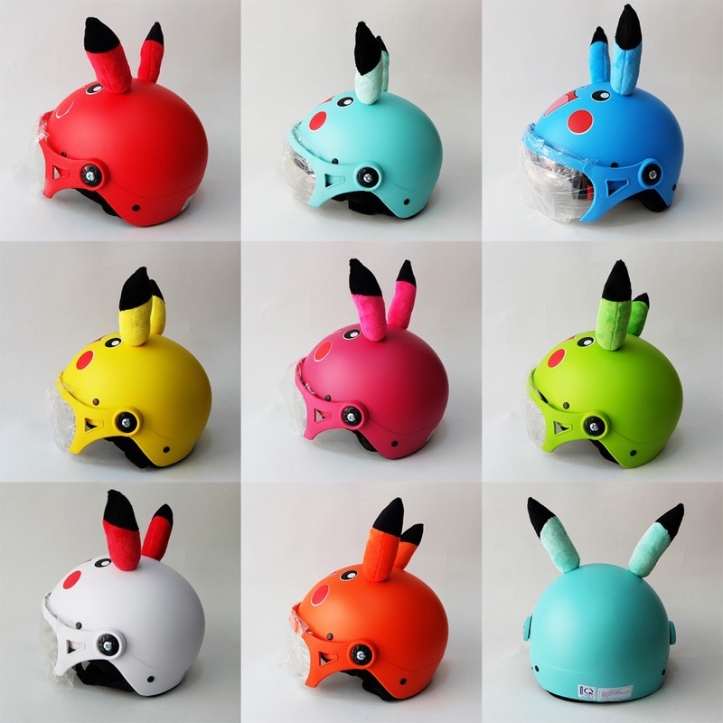 Nón Bảo Hiểm Pikachu Tai Thú Trẻ Em Có Kính, Cho Bé 1 đến 4 Tuổi