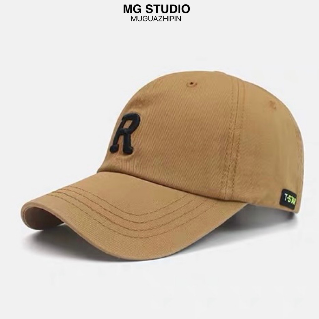 Mũ Lưỡi Trai MG STUDIO Thêu Họa Tiết Chữ R Đơn Giản Cá Tính