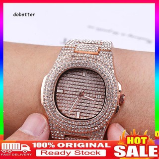 Đồng hồ máy Quartz chống nước đính kim cương giả sang trọng cho nam