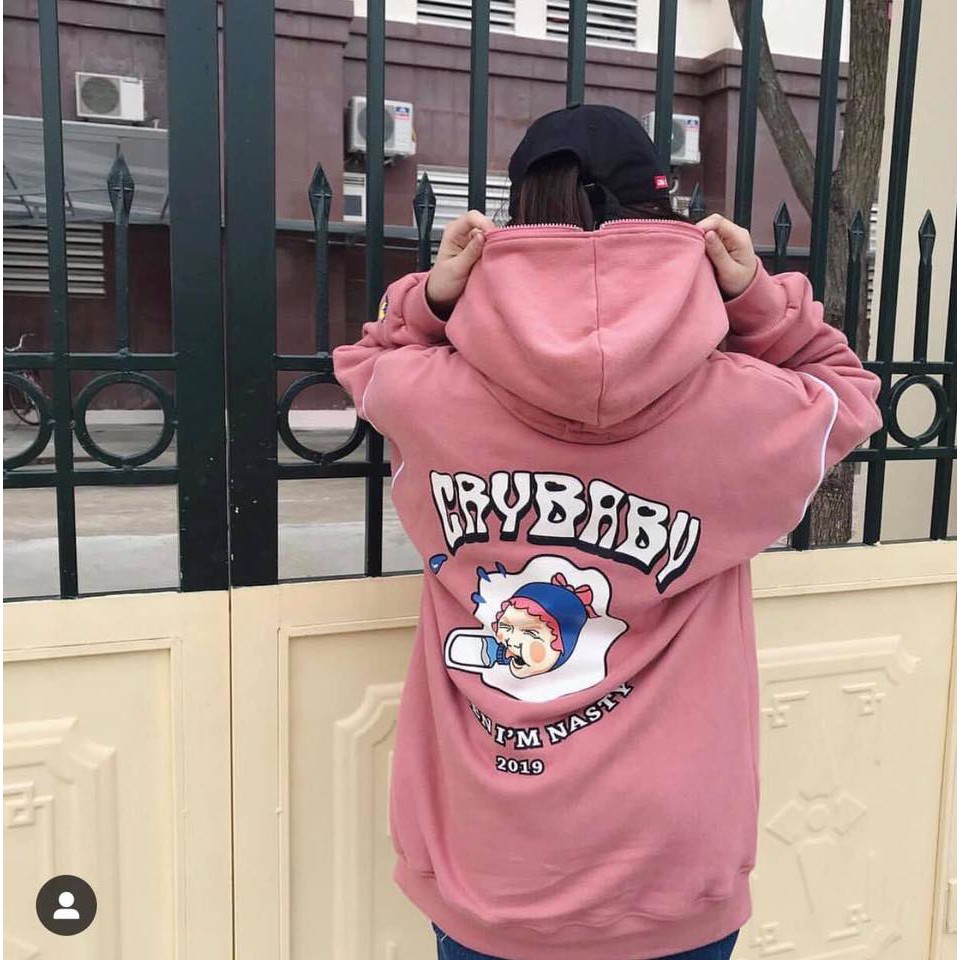 Áo hoodie nỉ CRY BABY
