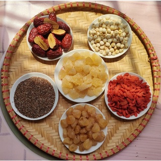 Combo:Long nhãn,Táo đỏ,Kỷ Tử Ninh Hạ,Hạt Sen,Đường phèn Thượng Phẩm mỗi loại 100gr