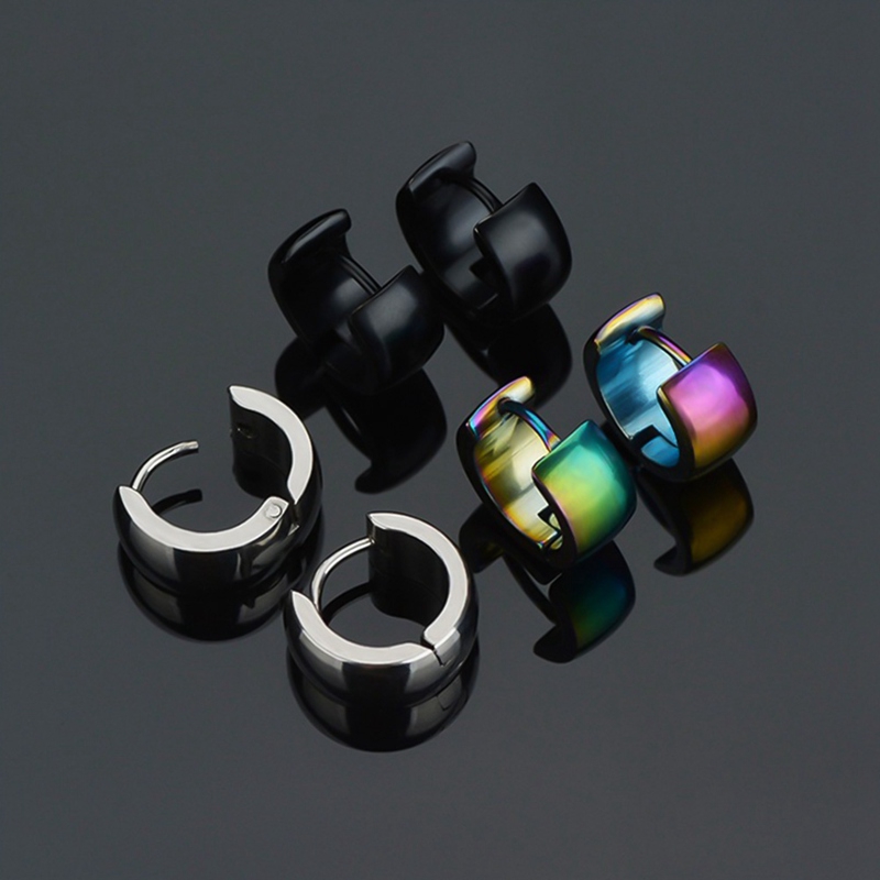 Cặp bông tai hợp kim đơn giản cho nam