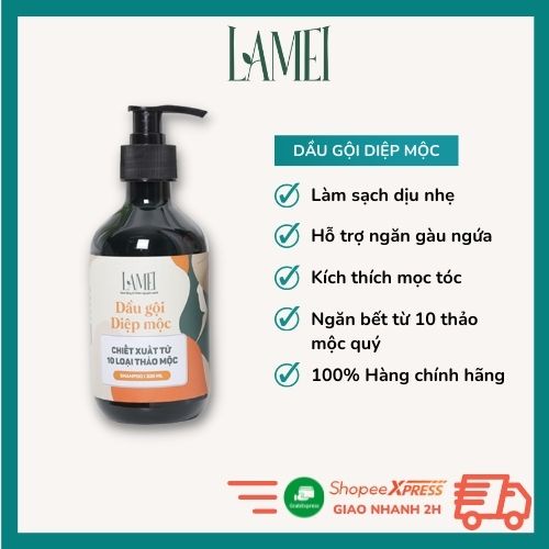 Dầu gội bưởi, diệp mộc [HÀNG CHÍNH HÃNG] LAMEI Giúp tóc chắc khỏe [2 size 300ml &amp; 500ml]