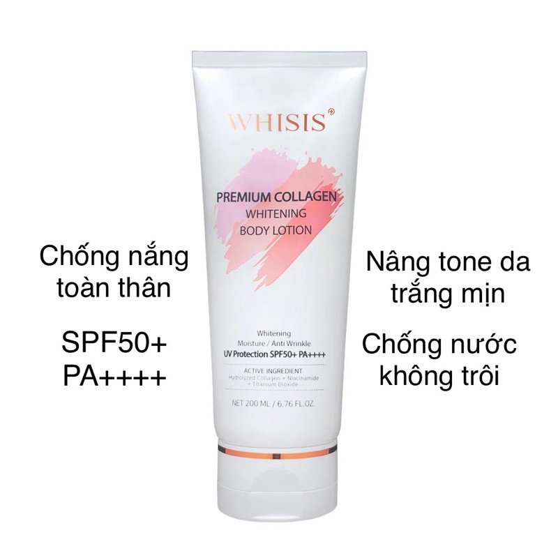 Whisis body lotion , kem body whisis, kem body collagen trắng da spf 50 hàn quốc - Cosmetic999