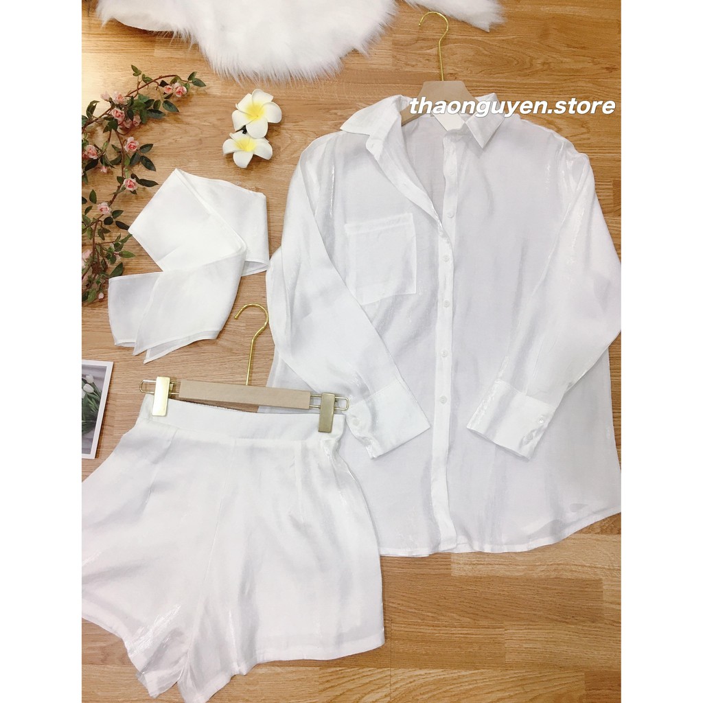 Set áo sơmi Ulzzang Organza phong cách 💖FREESHIP💖set sơmi nữ hàn quốc hottrend TM99112 | BigBuy360 - bigbuy360.vn