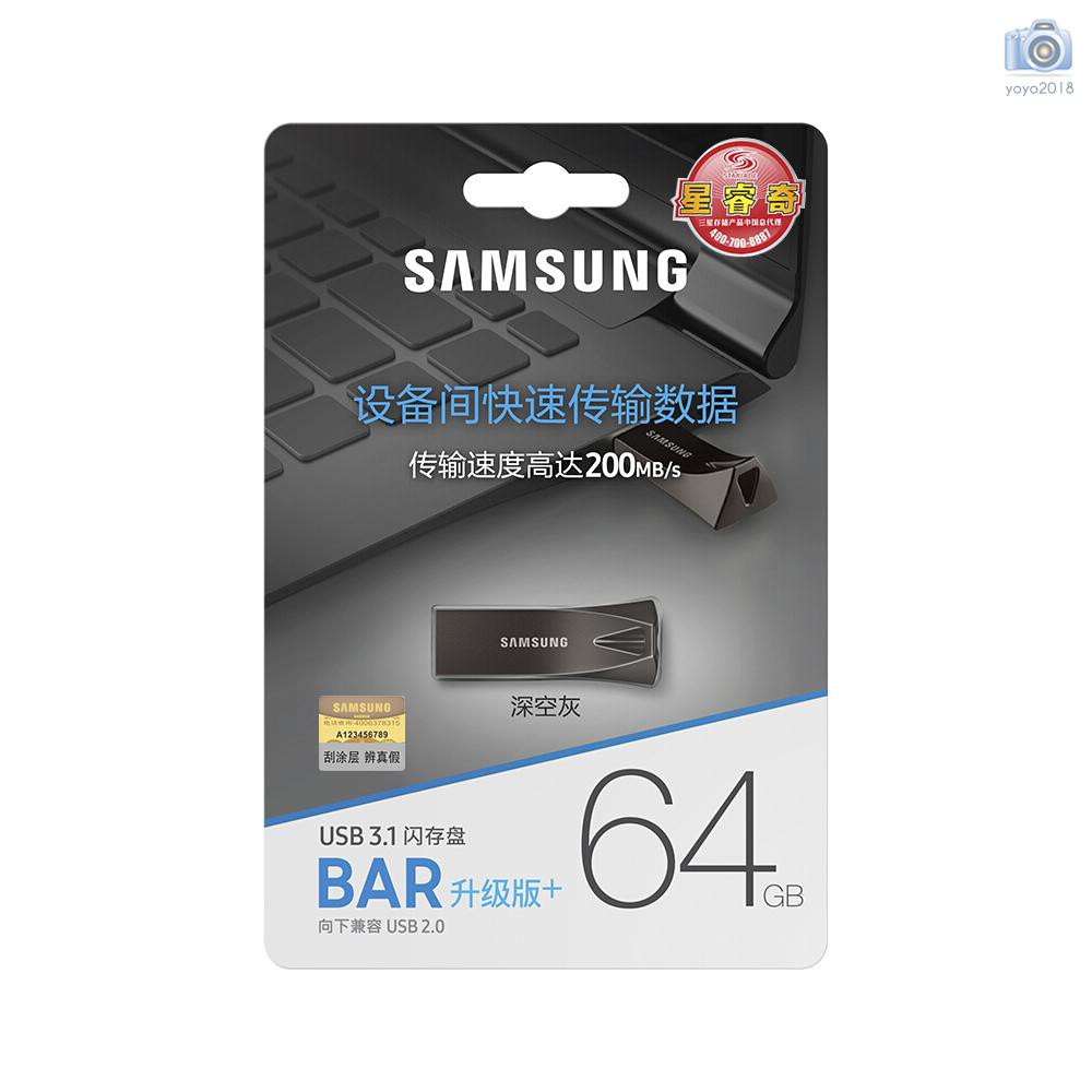 Ổ Đĩa Flash Samsung Bar Plus 200mb / S 64gb Usb 3.1 Gen 1 200mb / S (Muf-64Be4 / Cn)