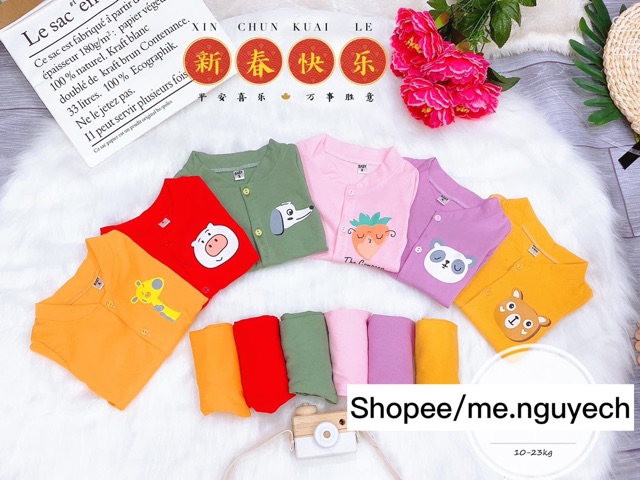 Bộ cotton cúc giữa cho bé- mỏng vừa