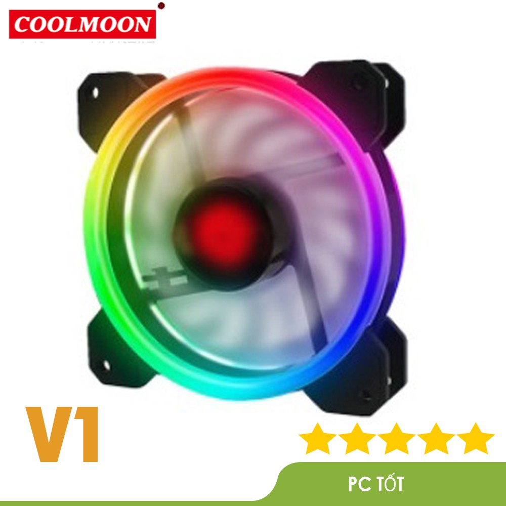 Quạt Tản Nhiệt, Fan Led RGB Coolmoon V1 - Đồng Bộ Hub Coolmoon