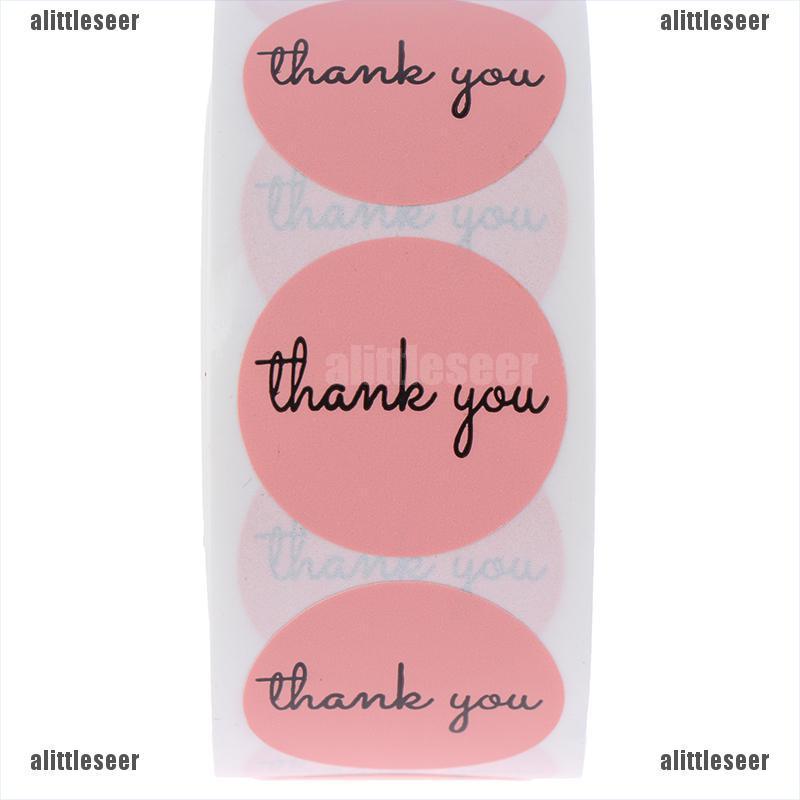 Set 500 Miếng Dán 1 Inch Màu Hồng In Chữ Thank You Trang Trí Lễ Hội