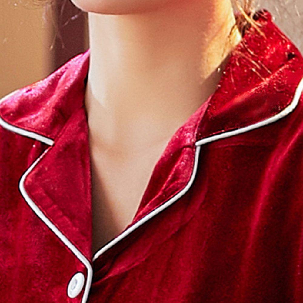 OCEANMAP Bộ Pijama Giữ Ấm Thiết Kế Đơn Giản Thời Trang Cho Cặp Đôi