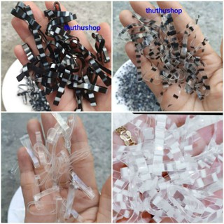 Sỉ 1kg thun cột tóc trong/đen bi trắng/trong bi đen