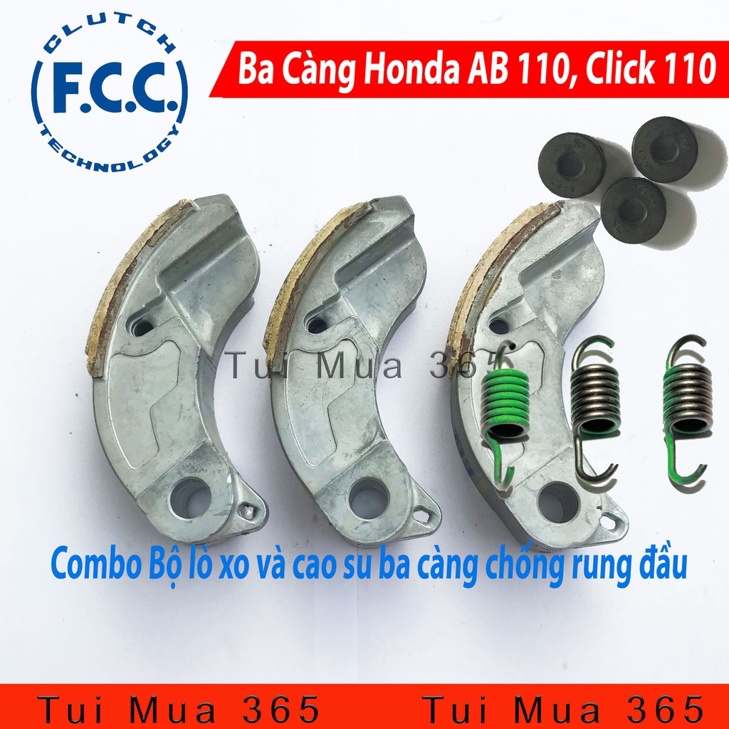 Combo Chống Rung Đầu Honda Air Blade 110, Click 110, SCR 110 Tặng kèm cao su ba càng.