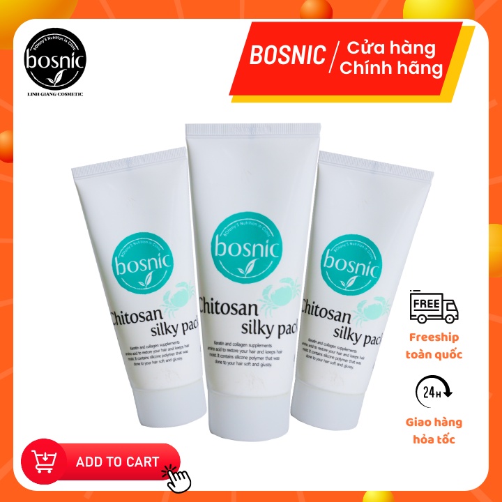 Mặt Nạ Ủ Phục Hồi Tóc Hư Tổn - Bền Màu Tóc Nhuộm - Chitosan Silky Pack BOSNIC 100ML