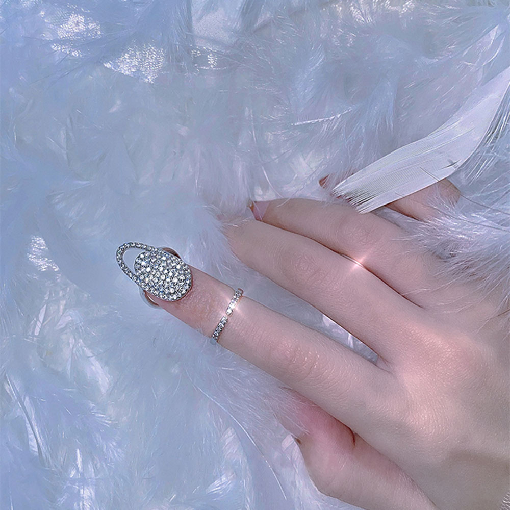 Nhẫn Đeo Tay Kim Loại Đính Đá Thanh Lịch Cho Nữ